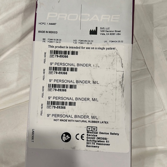 NWT ProCare M/L 45”-62” Elastic Waist Binder. BACK ABDOMINAL RIB CAGE SUPPORT - Picture 3 of 7